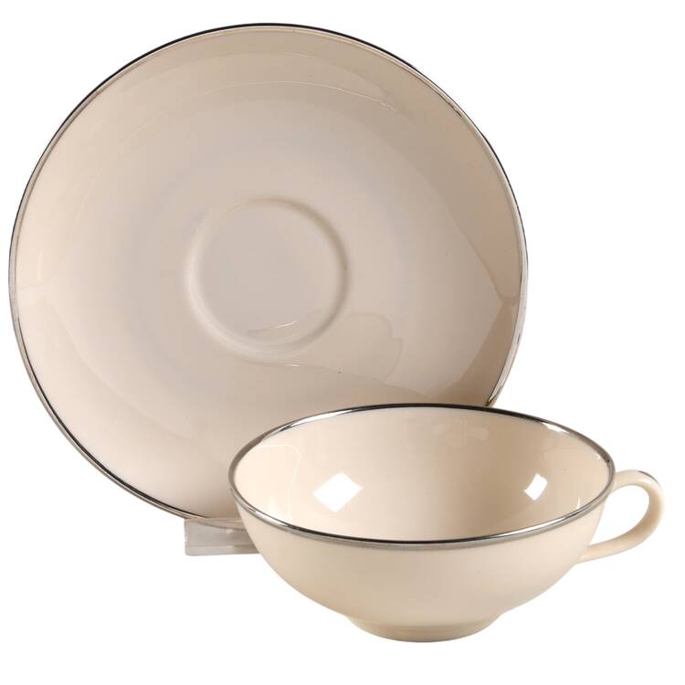 Platinum Band Flat Cup & Saucer Set