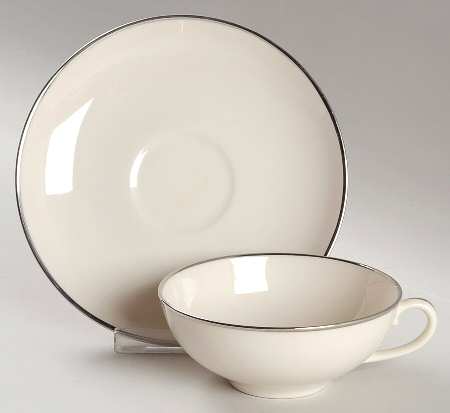 Platinum Band Flat Cup & Saucer Set