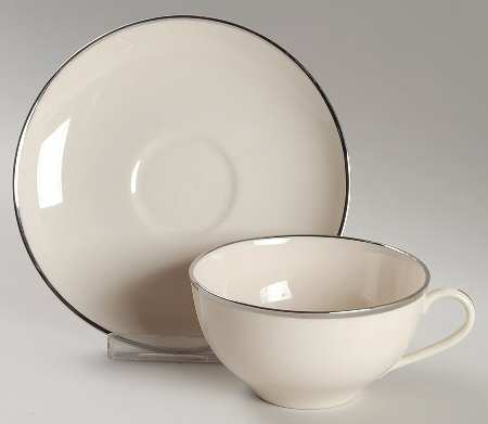 Platinum Band 2" Flat Cup & Saucer Set