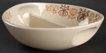 Pomegranate Oval Divided Vegetable Bowl