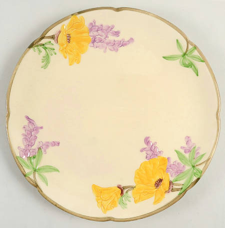 Poppy (Yellow & Purple Flowers) 11" Chop Plate (Round Platter)