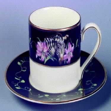 Rafiki Black Flat Cup & Saucer Set