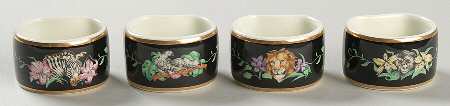 Rafiki Black Napkin Ring - Set of 4 (Motif 1-4)