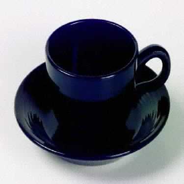 Reflections Black Flat Cup & Saucer Set