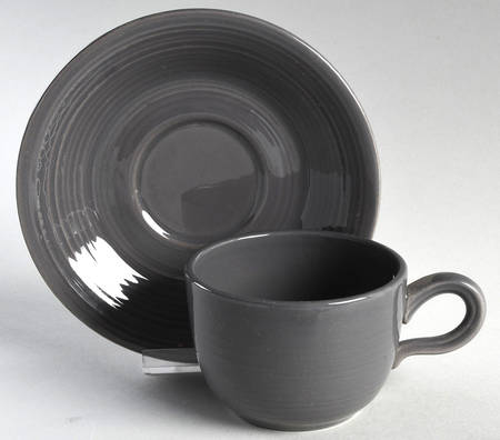 Reflections Smoke Grey Flat Cup & Saucer Set