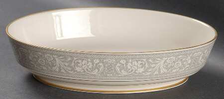 Renaissance Grey 9" Oval Vegetable Bowl
