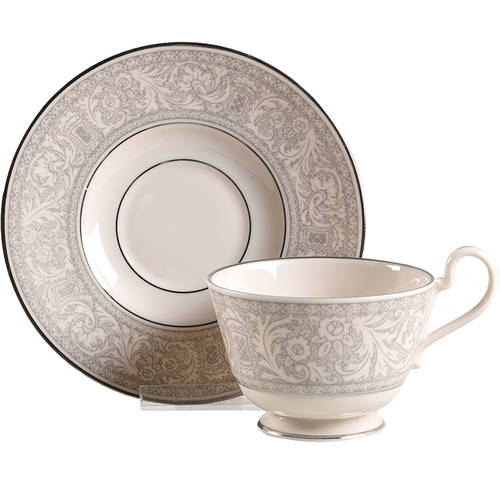 Renaissance Platinum Footed Cup & Saucer Set