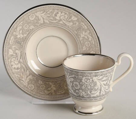 Renaissance Platinum Footed Demitasse Cup & Saucer Set