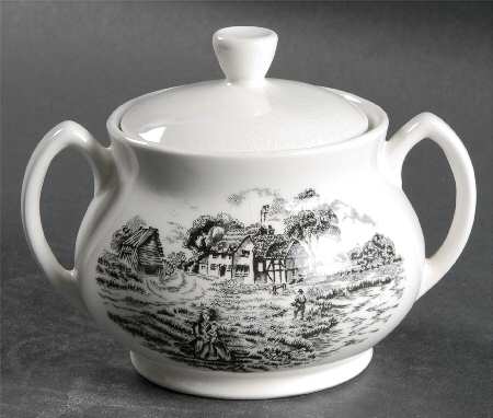 Rustic England Sugar Bowl & Lid