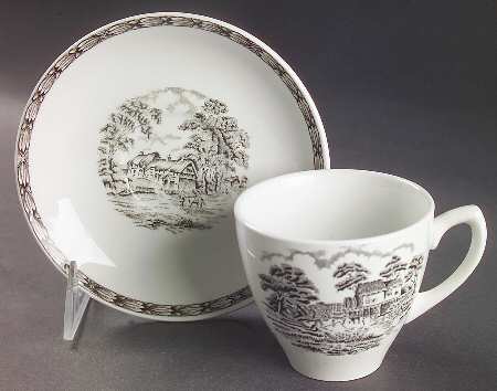 Rustic England Flat Cup & Saucer Set