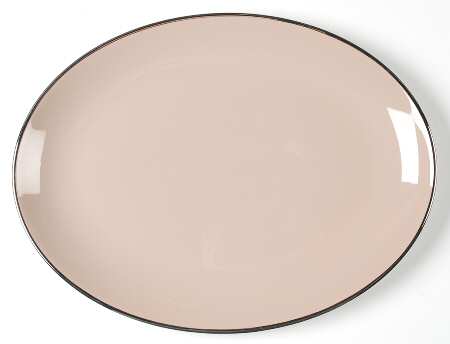 Sandalwood (Platinum Trim) 12" Oval Serving Platter