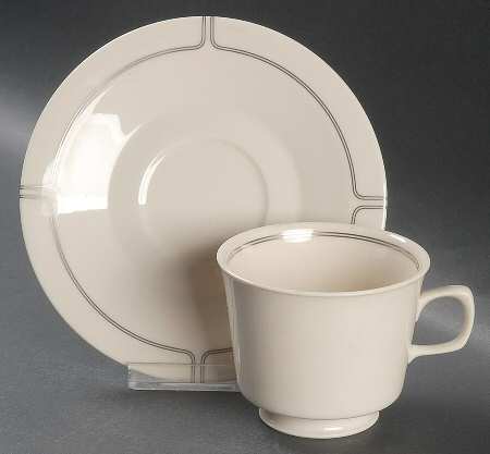 Silver Lining Footed Cup & Saucer Set