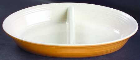 Sierra Sand 11" Oval Divided Vegetable Bowl