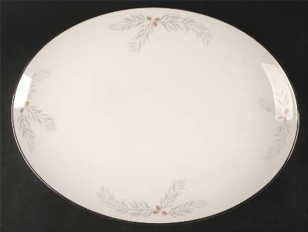 Snow Pine 15" Oval Serving Platter