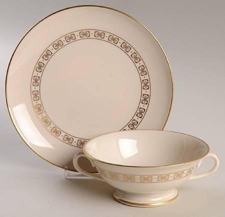 Somerset Footed Cream Soup Bowl & Saucer Set