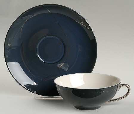 Starry Night Flat Cup & Saucer Set