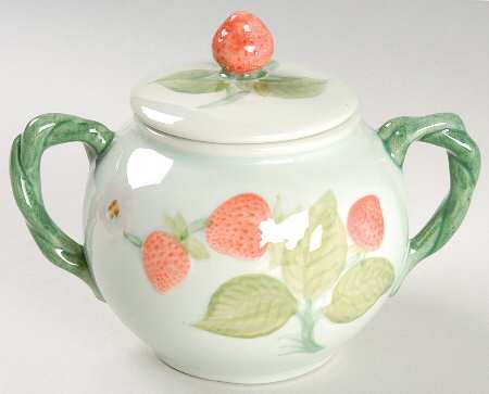 Strawberry Time Sugar Bowl & Lid