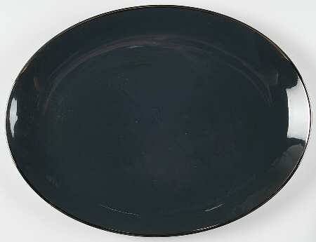 Teak (Platinum Trim) 16" Oval Serving Platter