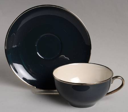 Teak (Platinum Trim) 2" Flat Cup & Saucer Set