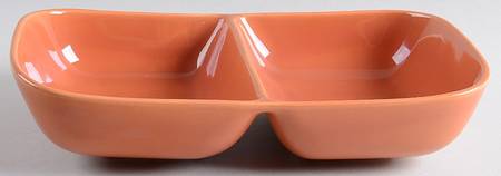 Tiempo Apricot (Copper) 11" Oval Divided Vegetable Bowl