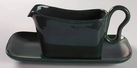 Tiempo Olive Green (Dark Green) Gravy Boat & Underplate/Relish
