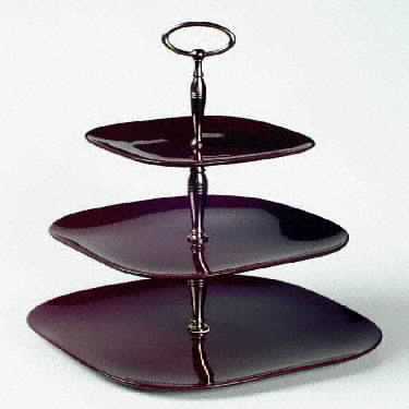 Tiempo Terra Cotta (Hot Chocolate) 3-Tiered Serving Tray (DP, SP, BB)