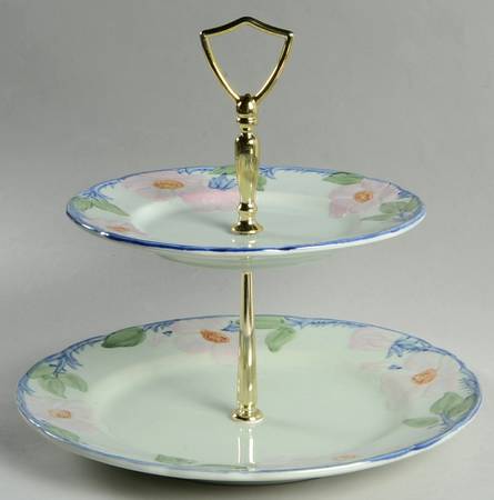 Twilight Rose 2 Tiered Serving Tray (Dinner & Salad Plate)