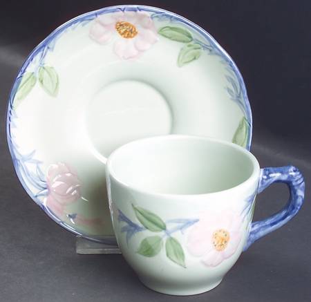 Twilight Rose Flat Cup & Saucer Set