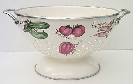 Vegetable Medley Metal Colander