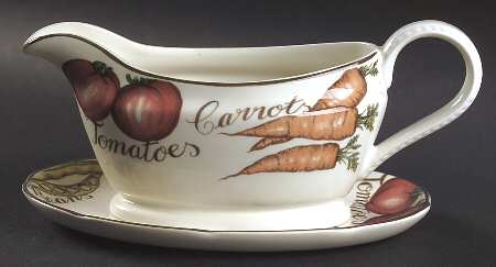 Vegetable Medley Gravy Boat & Underplate/Relish