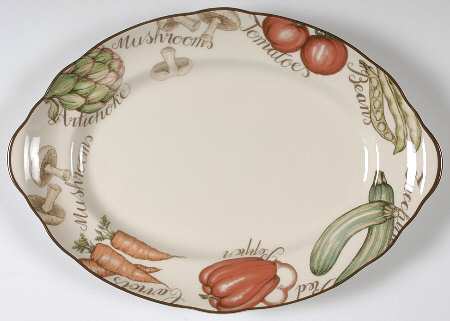 Vegetable Medley 14" Oval Serving Platter