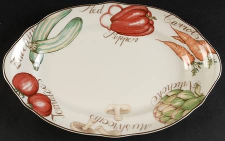 Vegetable Medley 12" Oval Serving Platter