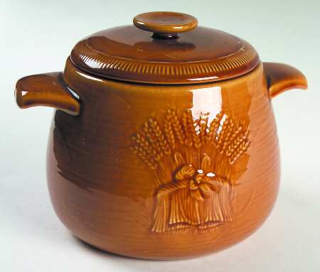 Wheat Golden Brown (Harvest) Bean Pot & Lid