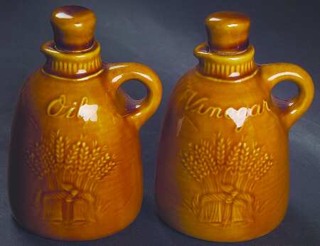 Wheat Golden Brown (Harvest) Vinegar and Oil Set with Stoppers