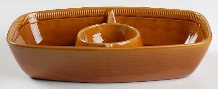 Wheat Golden Brown (Harvest) Chip Bowl/Plate for Chip & Dip Set