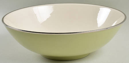 Willow Green (Platinum Trim) 10" Large Salad Serving Bowl