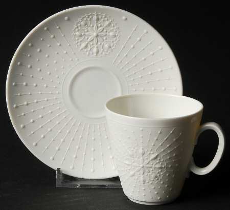 White Dimensions Flat Demitasse Cup & Saucer Set