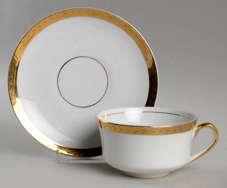 6090G Flat Cup & Saucer Set
