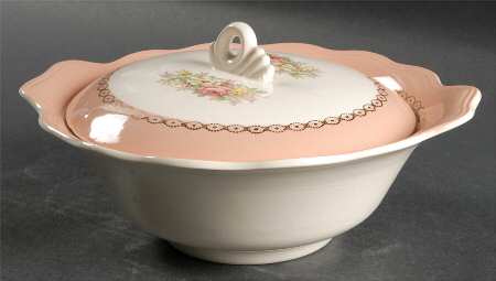 Dusty Rose Round Covered Vegetable