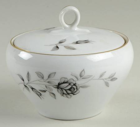 Black Rose Sugar Bowl & Lid