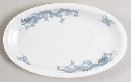 Dragon Blue and Gray Underplate for Gravy Boat