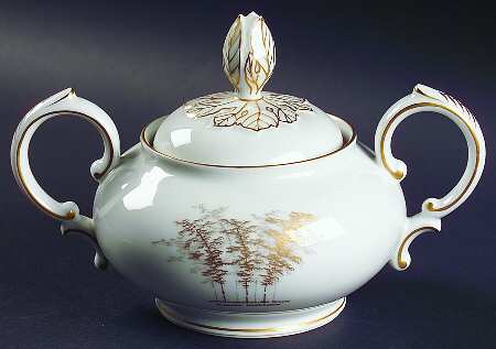 Gold Bamboo Oversize Sugar Bowl & Lid
