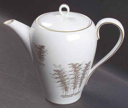 Gold Bamboo Small Coffee Pot & Lid