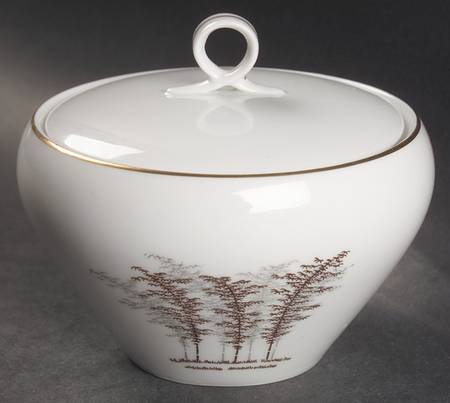 Gold Bamboo Sugar Bowl & Lid