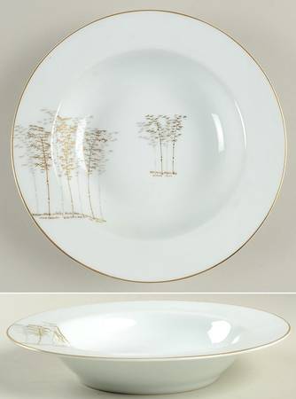 Gold Bamboo Rim Soup Bowl