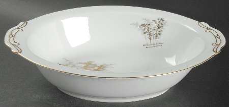 Gold Bamboo 10" Oval Vegetable Bowl