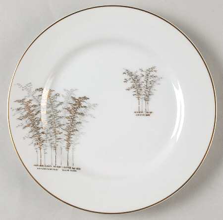 Gold Bamboo Salad Plate