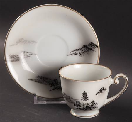 Landscape Footed Demitasse Cup & Saucer Set