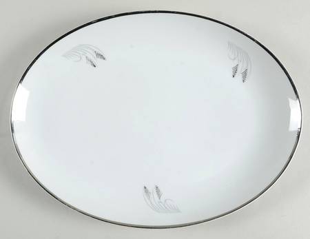Moon Glow (Black Plant) 12" Oval Serving Platter