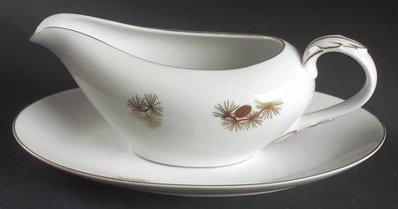 Pine Cone (Coupe Shape) Gravy Boat & Underplate/Relish